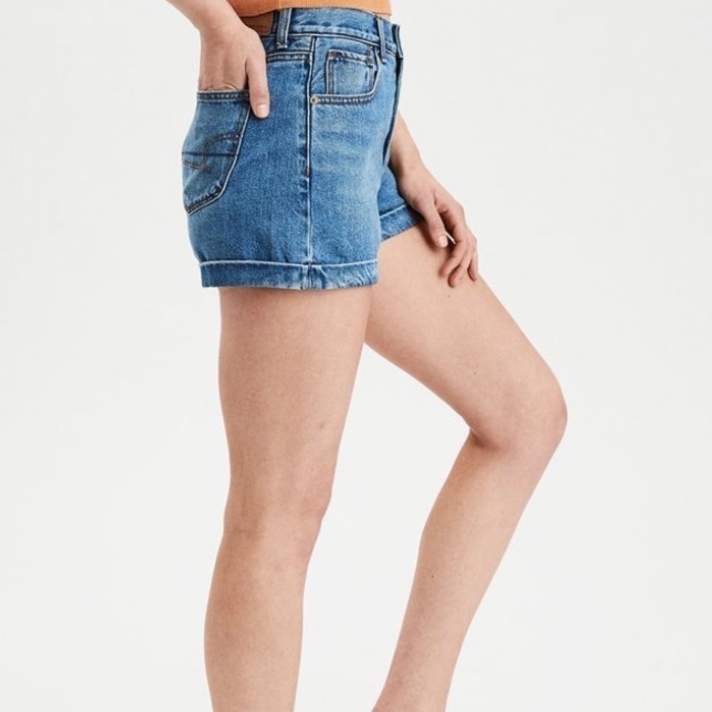 American Eagle Outfitters Mom Short Blue Size 100% Cotton 10